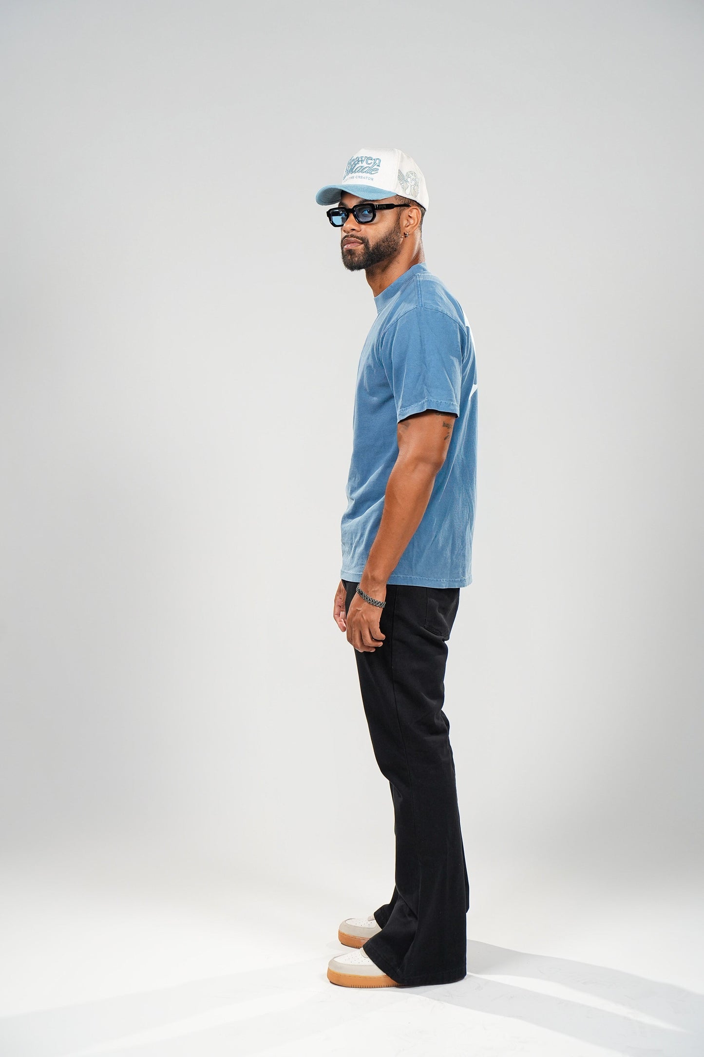 Heaven Made God the Creator LUX Hat - Baby Blue + Cream