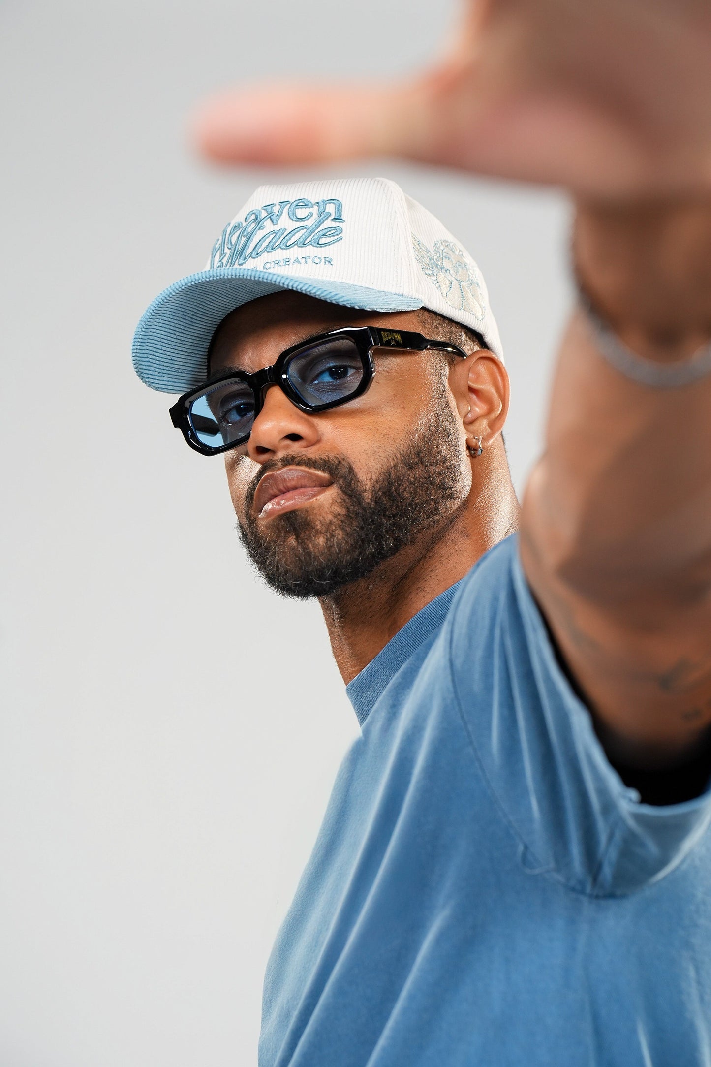 Heaven Made God the Creator LUX Hat - Baby Blue + Cream