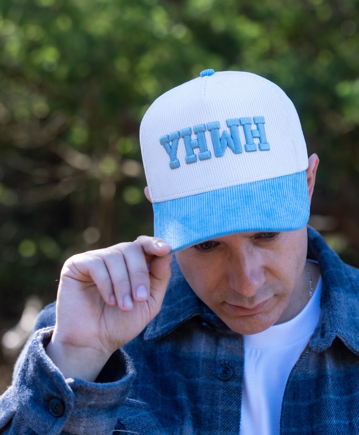 YHWH LUX Hat - Baby Blue + Cream