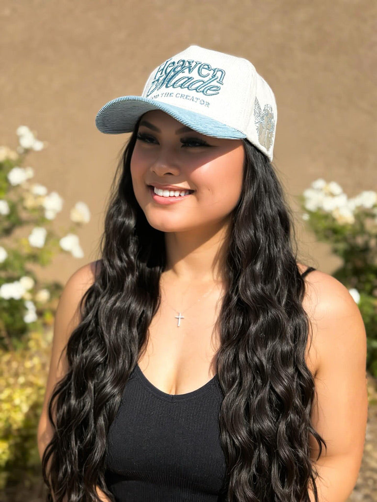 Heaven Made God the Creator LUX Hat - Baby Blue + Cream