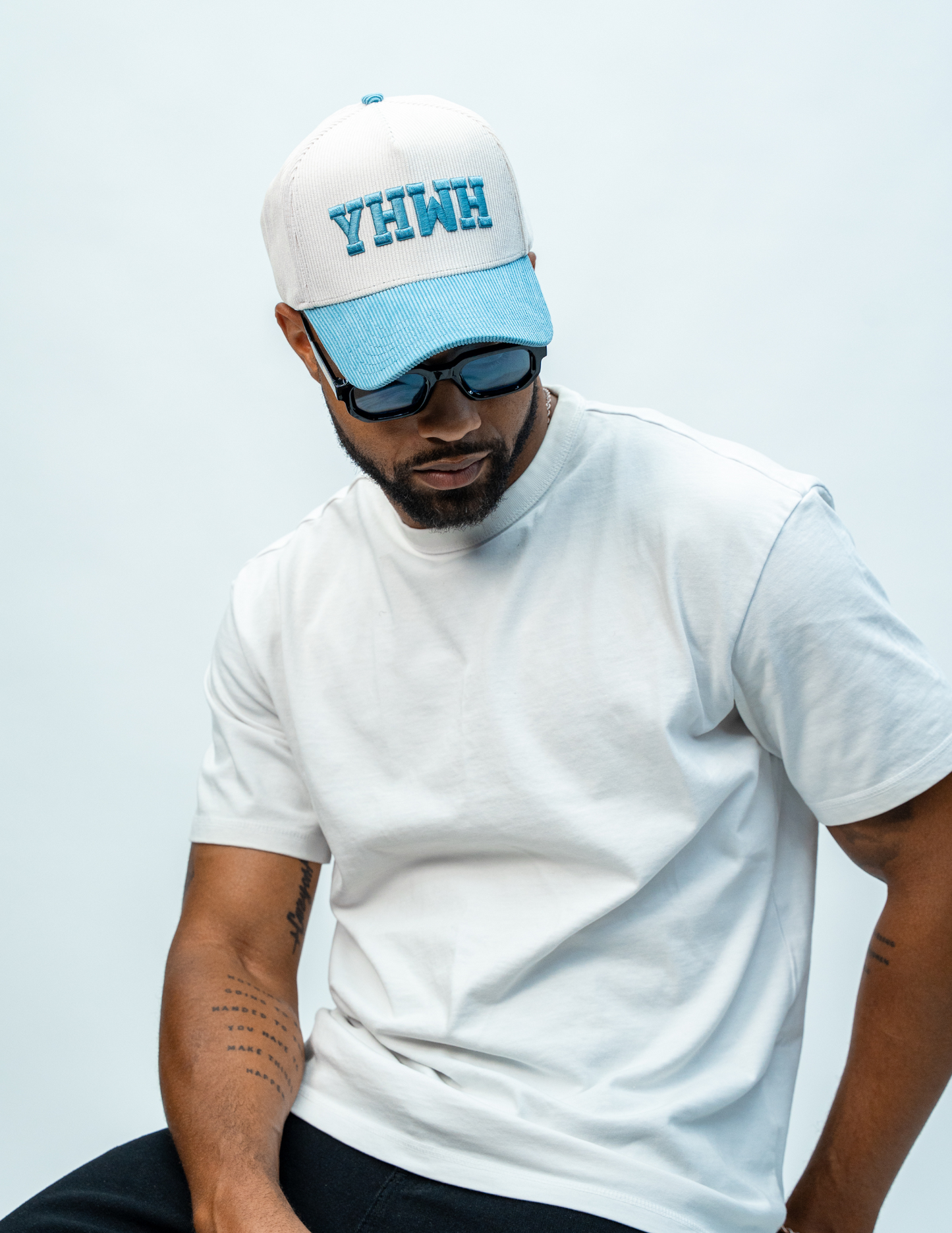 YHWH LUX Hat - Baby Blue + Cream