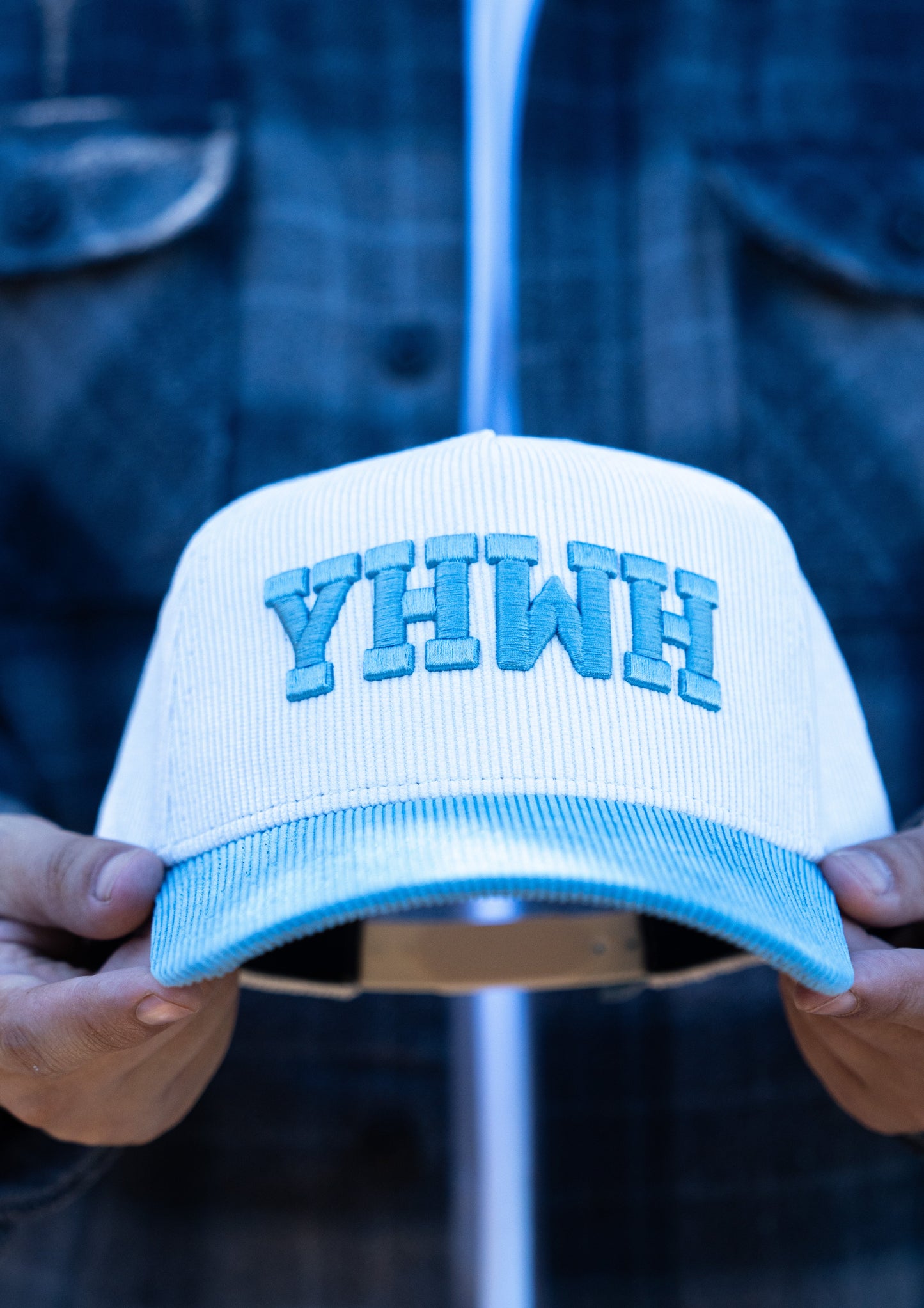 YHWH LUX Hat - Baby Blue + Cream