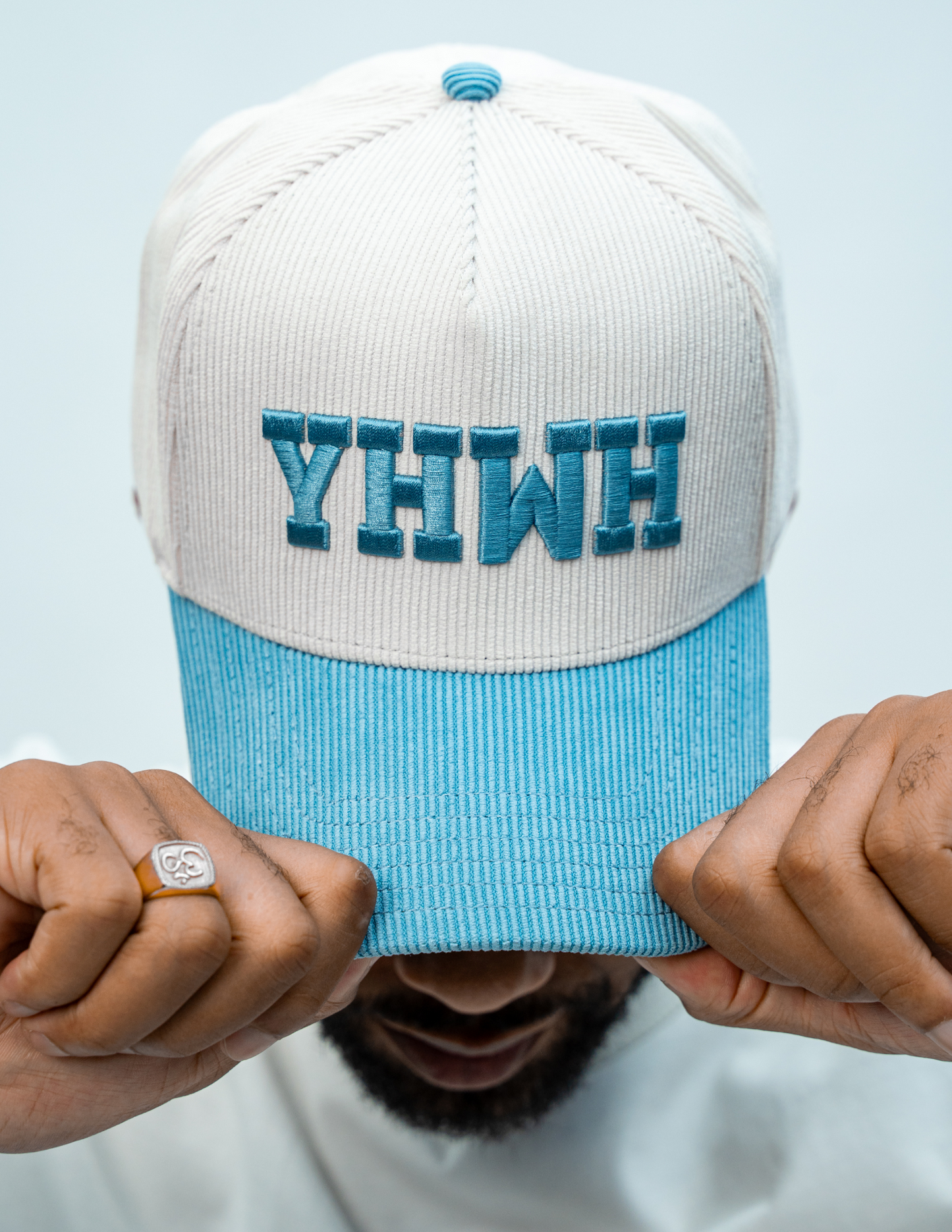 YHWH LUX Hat - Baby Blue + Cream