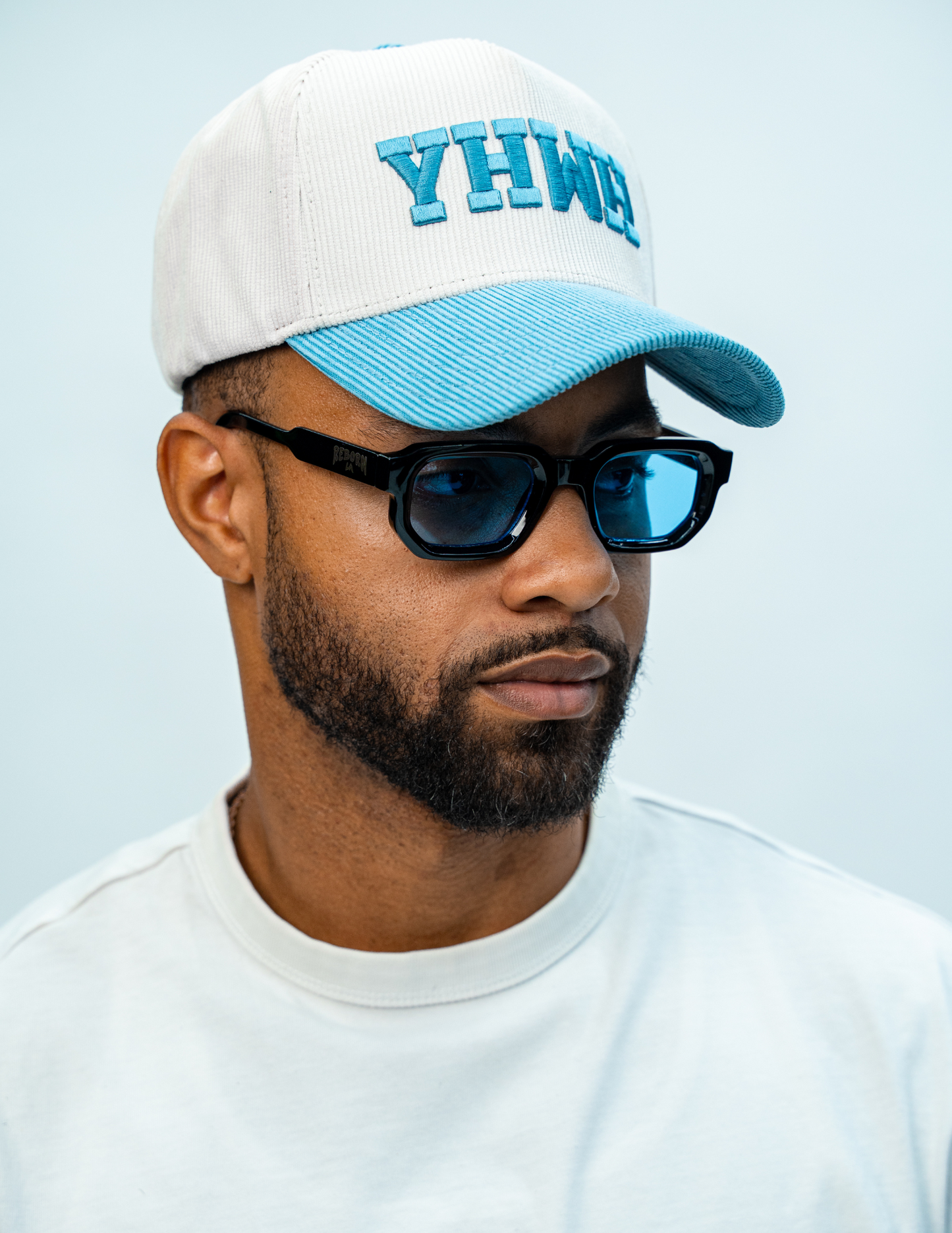 YHWH LUX Hat - Baby Blue + Cream